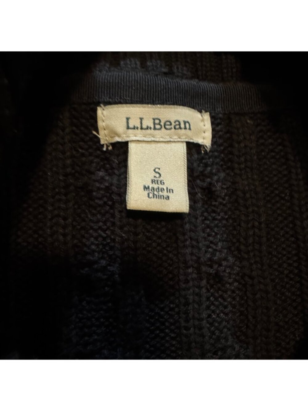 L.L.Bean Women’s Small Black Cable Knit Zip Cardigan Sweater Classic Old Money - Picture 2 of 10